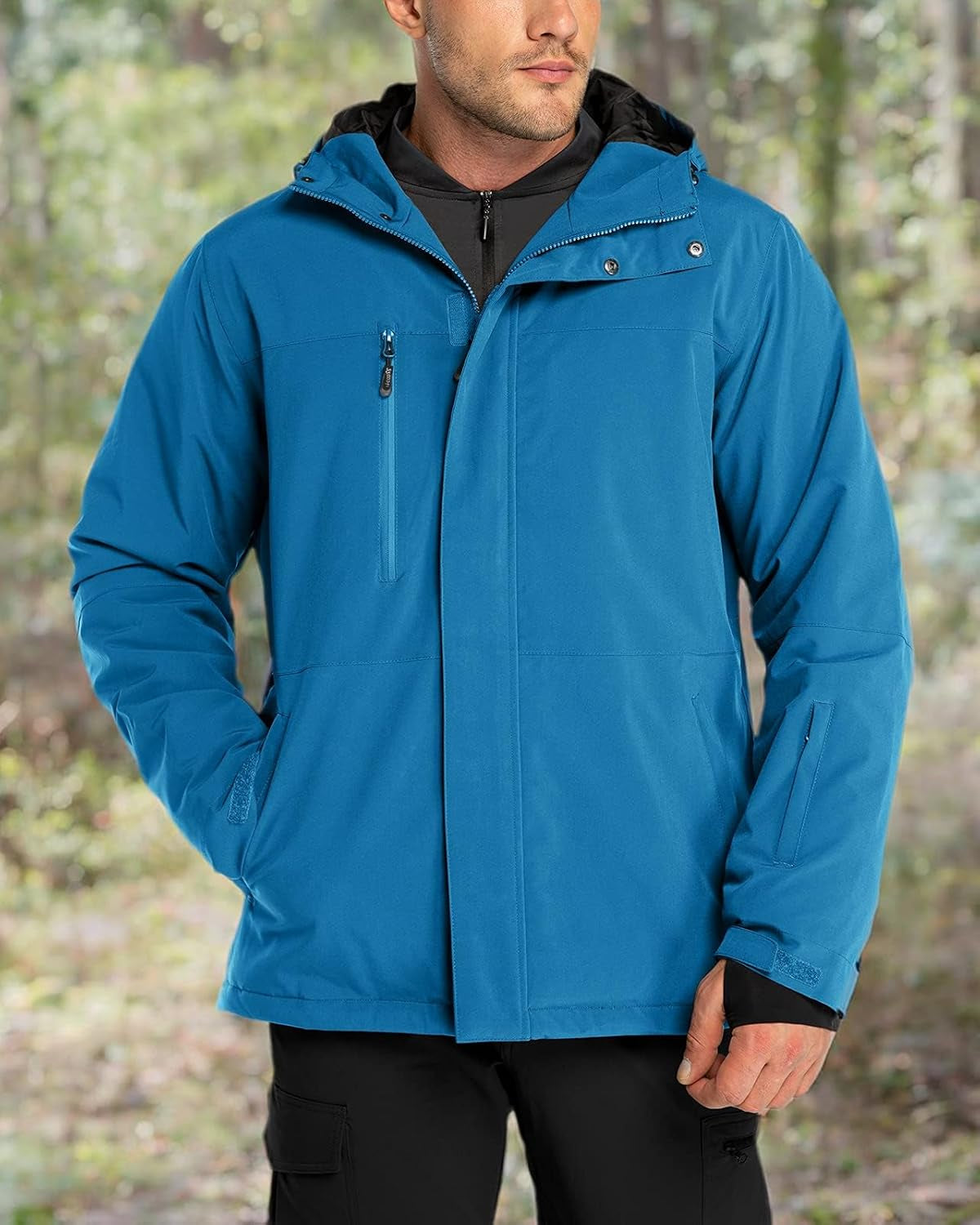 Mens Ski Jacket Waterproof Insulated Snow Jacket, Mountain Breathable Winter Jackets for Men Ski Snowboard Coat
