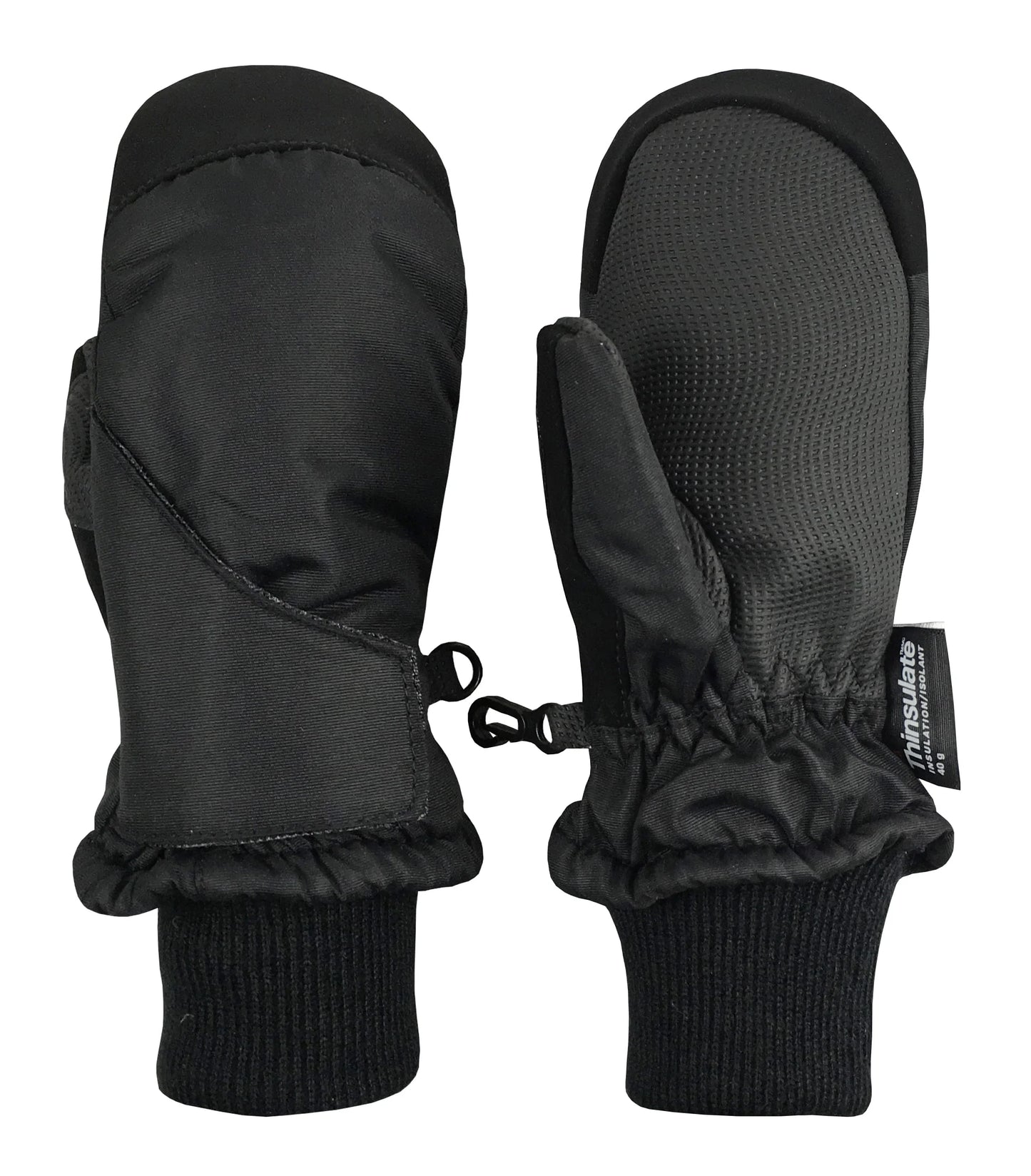Kids Unisex Thinsulate Waterproof Winter Snow Mittens Insulated Toddler Male Black