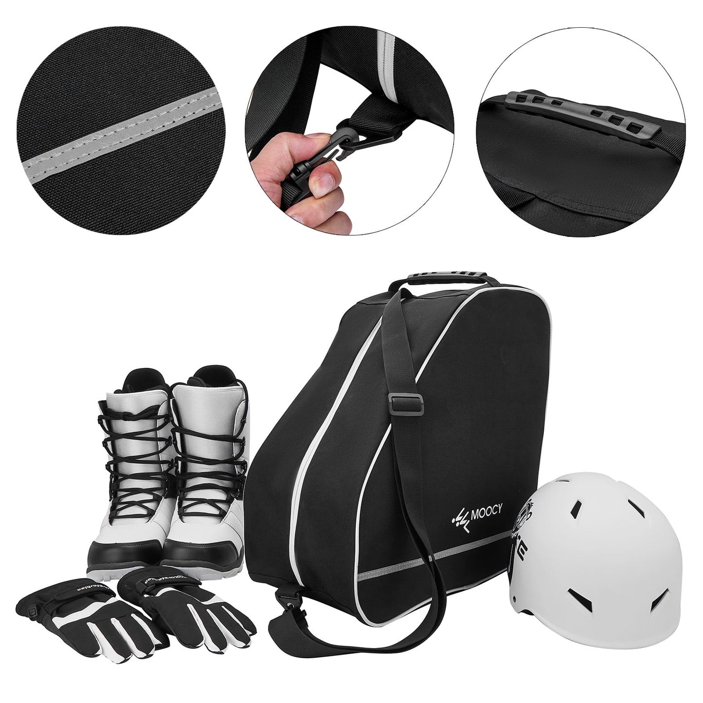 Ski Boot Bag -Ski Boots Snowboard Boots Bag Waterproof Travel Boot Bag for Ski Helmets, Goggles, Gloves, Ski Apparel & Boot Storage