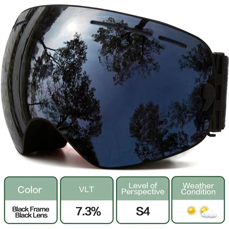 Ski Goggles,Winter Snow Sports Goggles with Anti-Fog UV Protection for Men Women Youth Interchangeable Lens - Premium Goggles