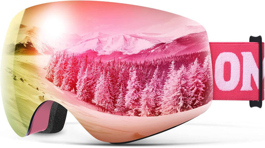 Kids Ski Goggles, Anti-Fog UV Protection Snowboard Snow Goggles Boys Girls
