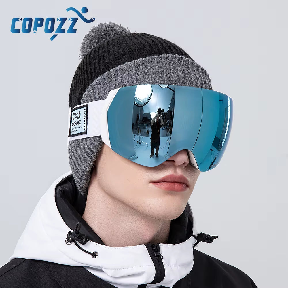 Ski Goggles Men Women UV400 Anti-Fog Ski Eyewear Snow Glasses Adult Snowboard Goggle with Night Yellow Lens and Case Set