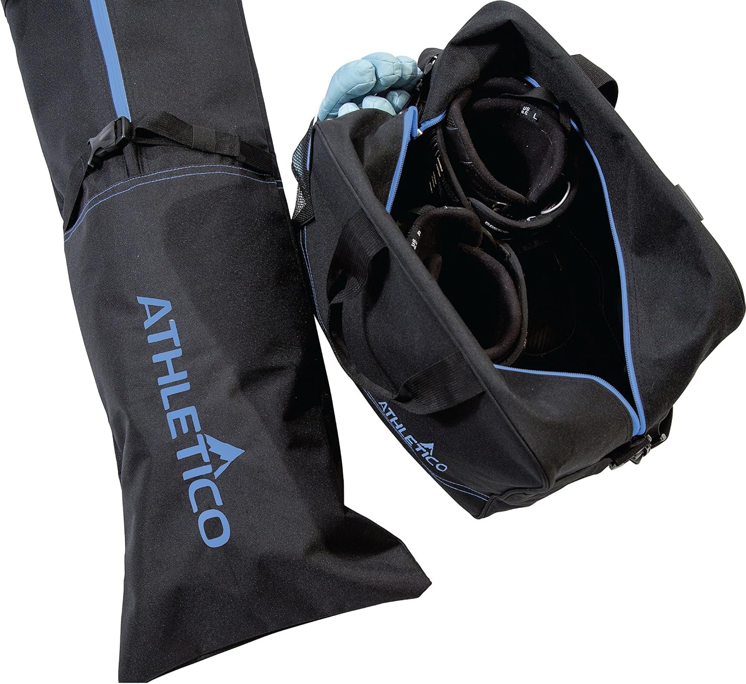 Ski Bag and Ski Boot Bag Combo - Ski Bags for Air Travel - Unpadded Snow Ski Bags Fit Skis up to 200Cm - for Men, Women, Adults, and Children
