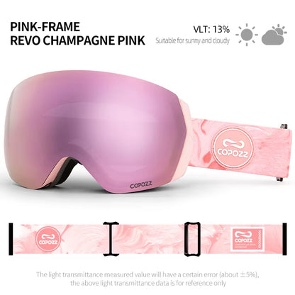 Ski Goggles Men Women UV400 Anti-Fog Ski Eyewear Snow Glasses Adult Snowboard Goggle with Night Yellow Lens and Case Set