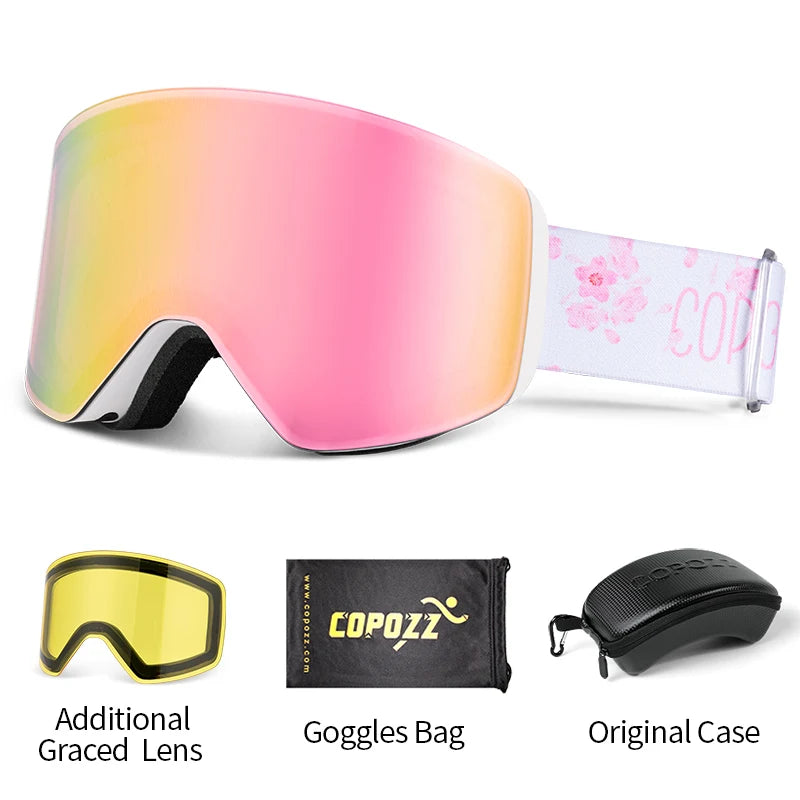 Professional Winter Ski Goggles Magnetic Quick-Change Double Layers Anti-Fog Snowboard Goggles Men Women Ski Equipment