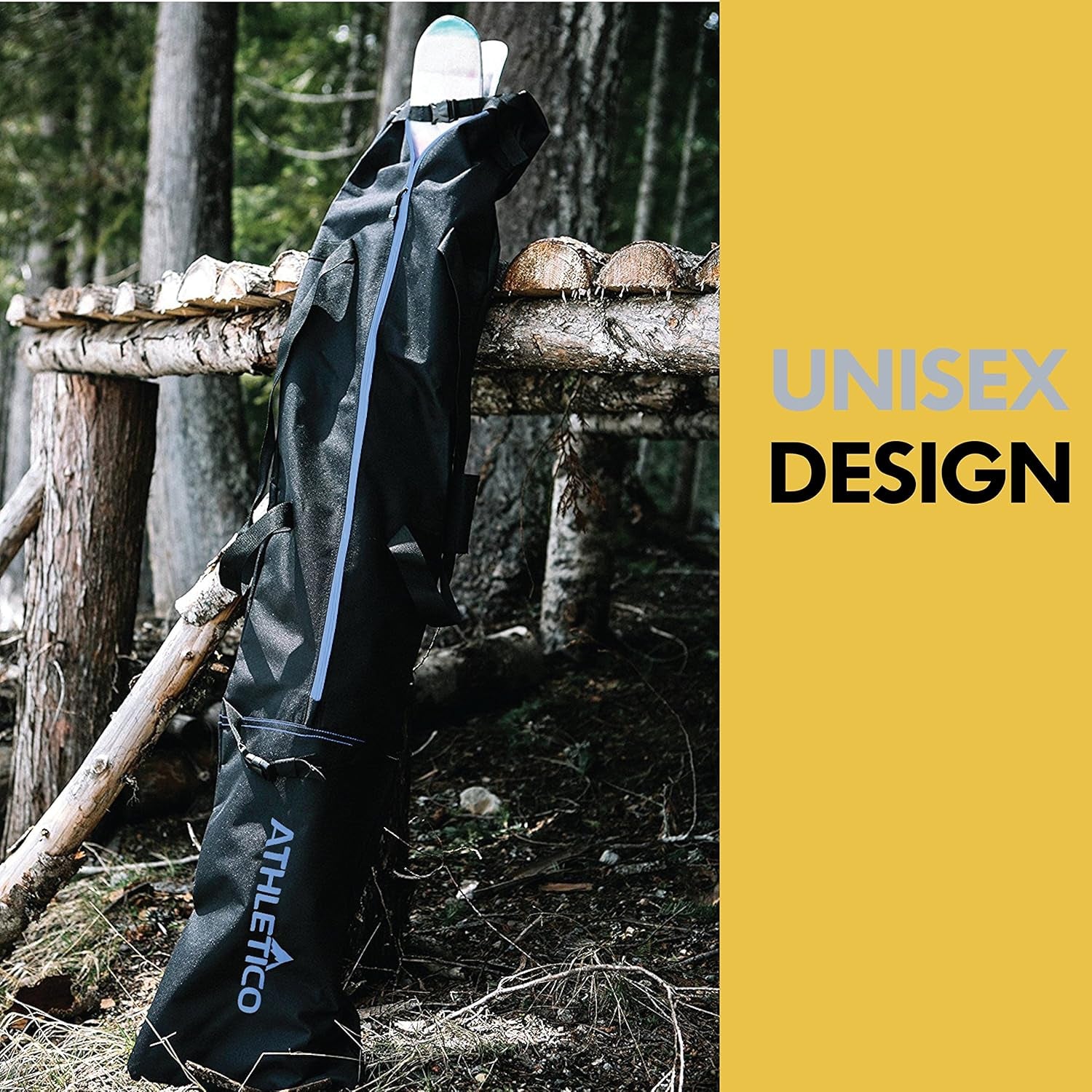 Ski Bag and Ski Boot Bag Combo - Ski Bags for Air Travel - Unpadded Snow Ski Bags Fit Skis up to 200Cm - for Men, Women, Adults, and Children