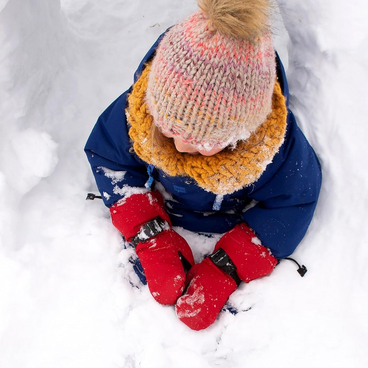 Girls’ Insulated Waterproof Snow Mittens for Toddler and Kids