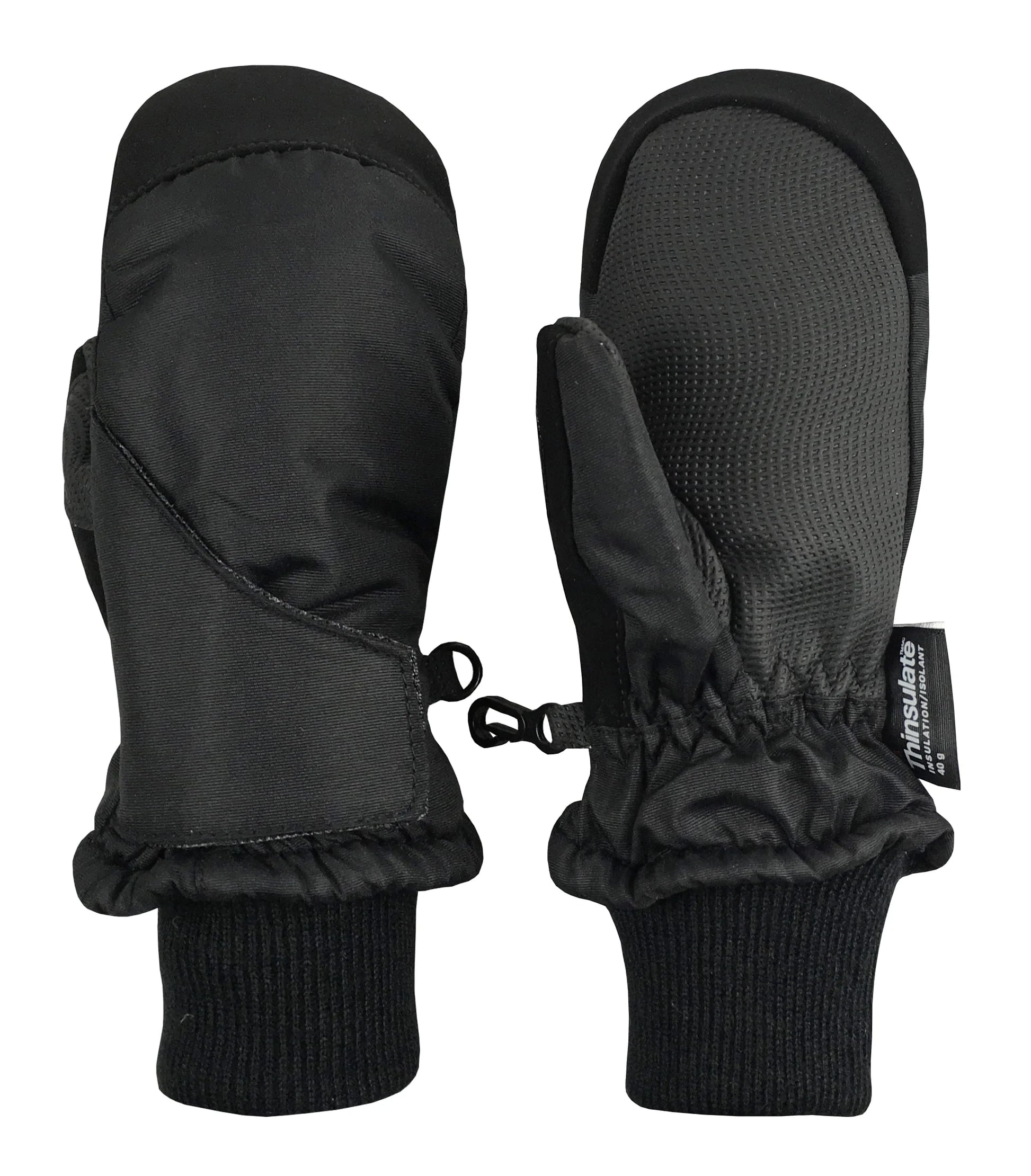 Kids Unisex Thinsulate Waterproof Winter Snow Mittens Insulated Toddler Male Black