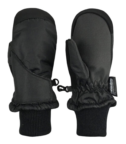 Kids Unisex Thinsulate Waterproof Winter Snow Mittens Insulated Toddler Male Black