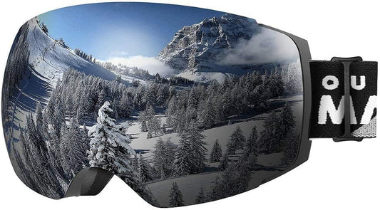 Ski Goggles PRO - Frameless, Interchangeable Lens 100% UV400 Protection Snow Goggles for Men & Women