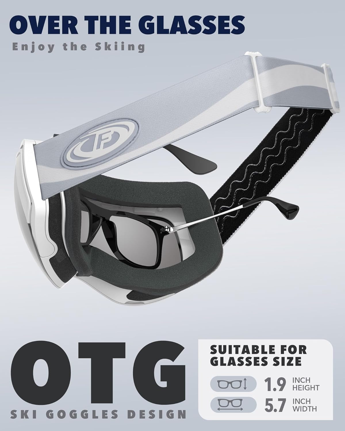 Ski Goggles OTG for Women Men Adult Youth-Over Glasses Snow Goggles-Interchangeable Lens,Anti Fog Snowboard Goggles