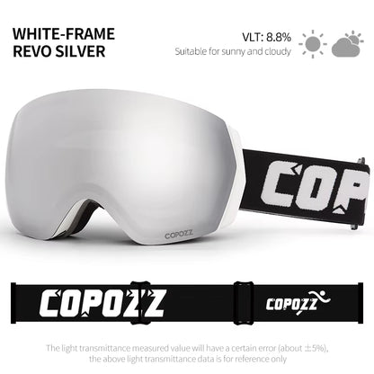 Ski Goggles Men Women UV400 Anti-Fog Ski Eyewear Snow Glasses Adult Snowboard Goggle with Night Yellow Lens and Case Set