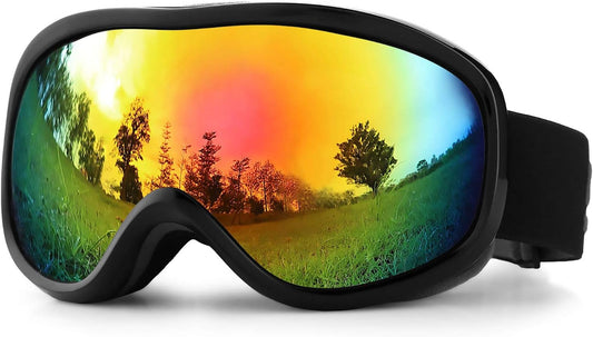 Ski Goggles over Glasses with Dual Lens, Anti-Fog Anti-Uv Snow Goggle for Men Women Youth Skiing Snowmobile