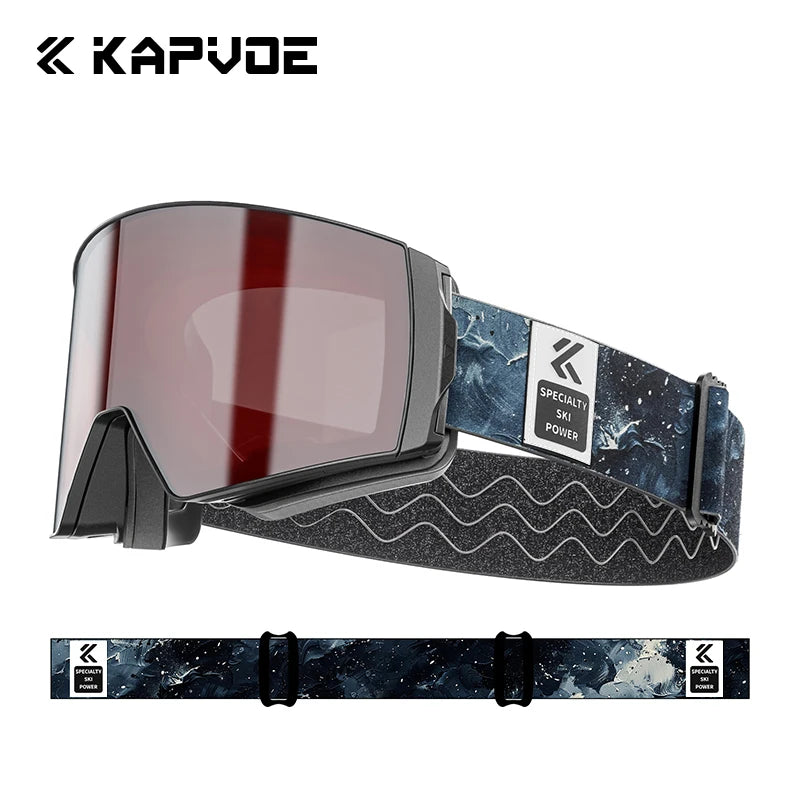 Winter Professional Men Women Ski Goggles Set Magnetic Quick-Change Double Layers Anti-Fog Snowboard Goggles Adults
