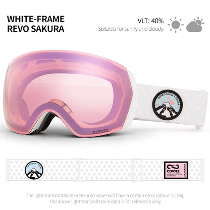 Ski Goggles Men Women UV400 Anti-Fog Ski Eyewear Snow Glasses Adult Snowboard Goggle with Night Yellow Lens and Case Set