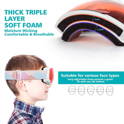 Kids Ski Goggles, Snowboard Goggles - Youth Snow Goggles