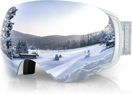 Ski Goggles OTG for Women Men Adult Youth-Over Glasses Snow Goggles-Interchangeable Lens,Anti Fog Snowboard Goggles