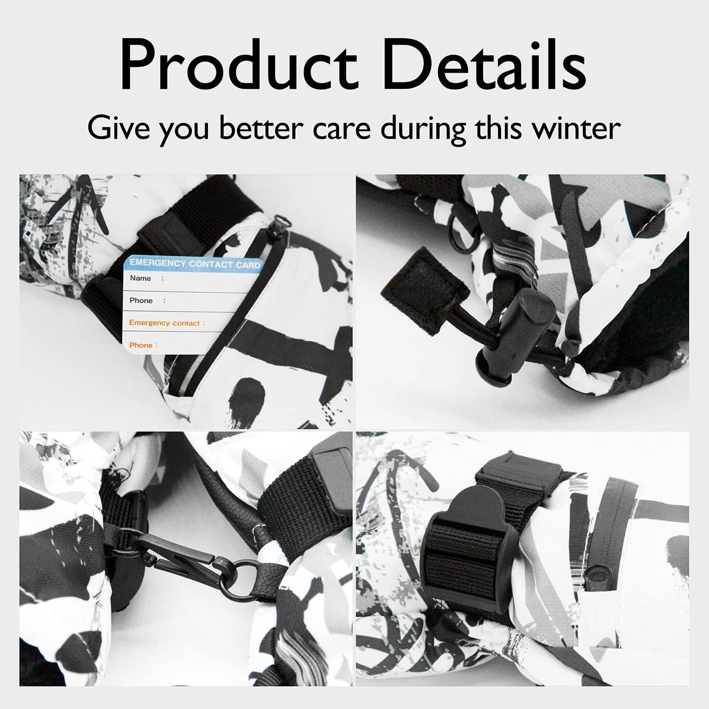 Ski Gloves - Waterproof Winter Snowboarding Gloves for Men & Women, Touchscreen Compatible, Warm below -30F