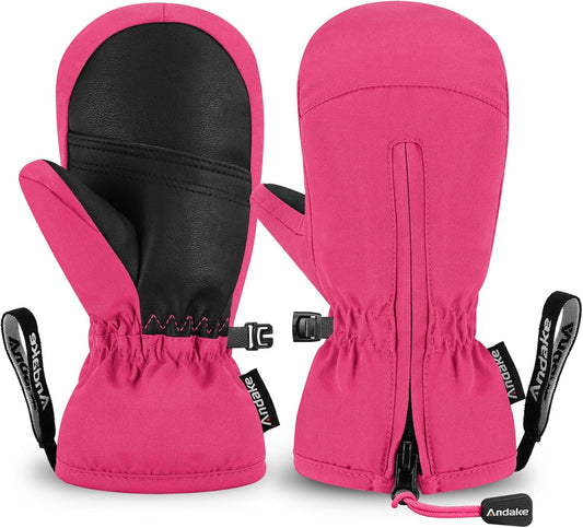 Kids Ski Mittens Gloves Waterproof&Breathable Winter Warm Snow Gloves for Ages 1-10 Toddler Baby Girls and Boys