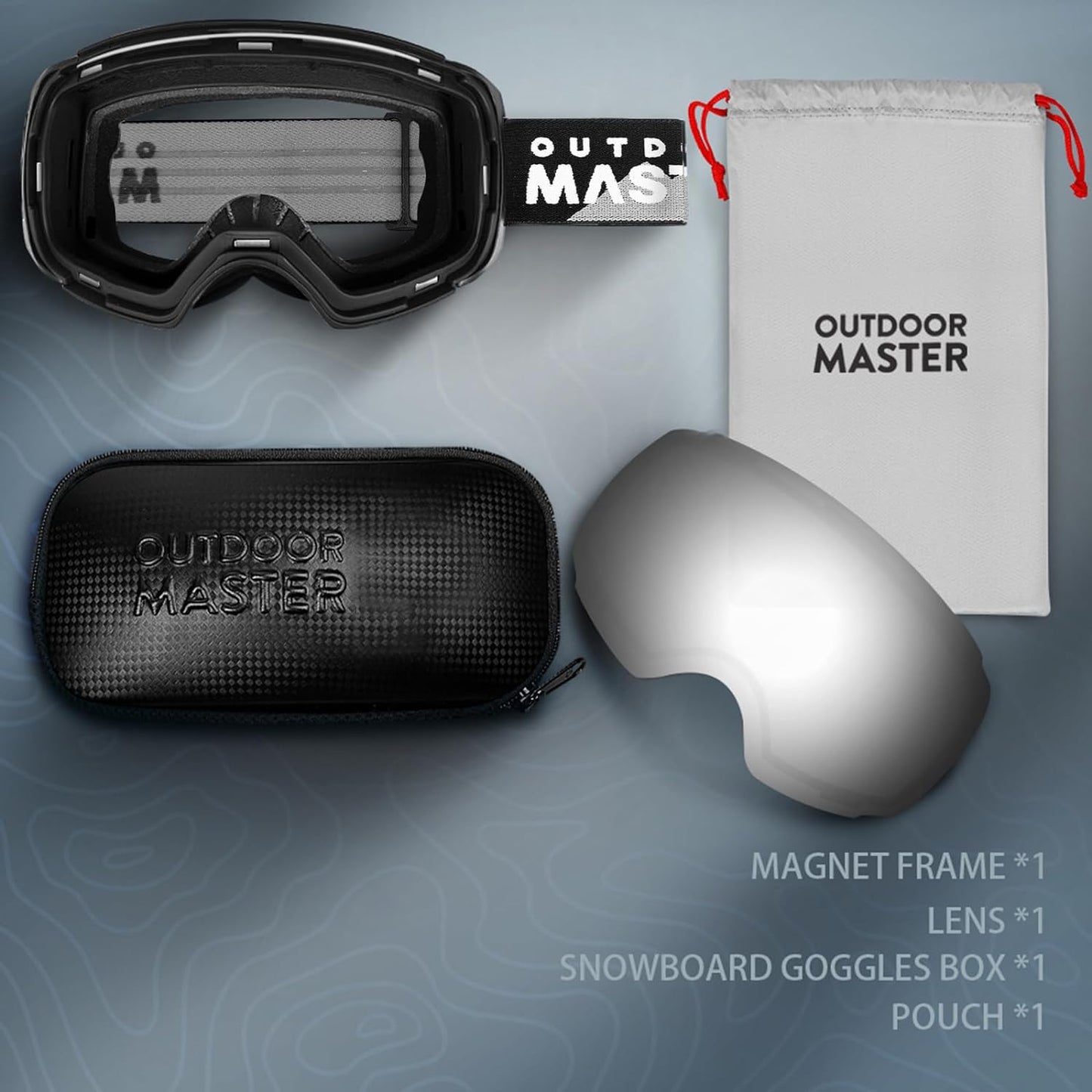 Ski Goggles PRO - Frameless, Interchangeable Lens 100% UV400 Protection Snow Goggles for Men & Women