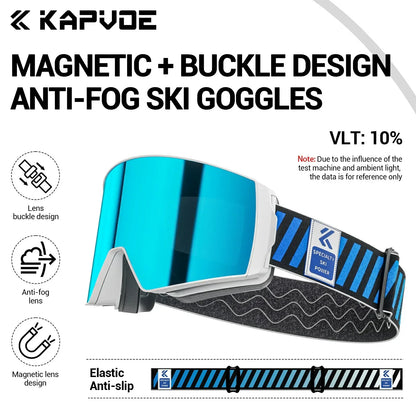 Winter Professional Men Women Ski Goggles Set Magnetic Quick-Change Double Layers Anti-Fog Snowboard Goggles Adults