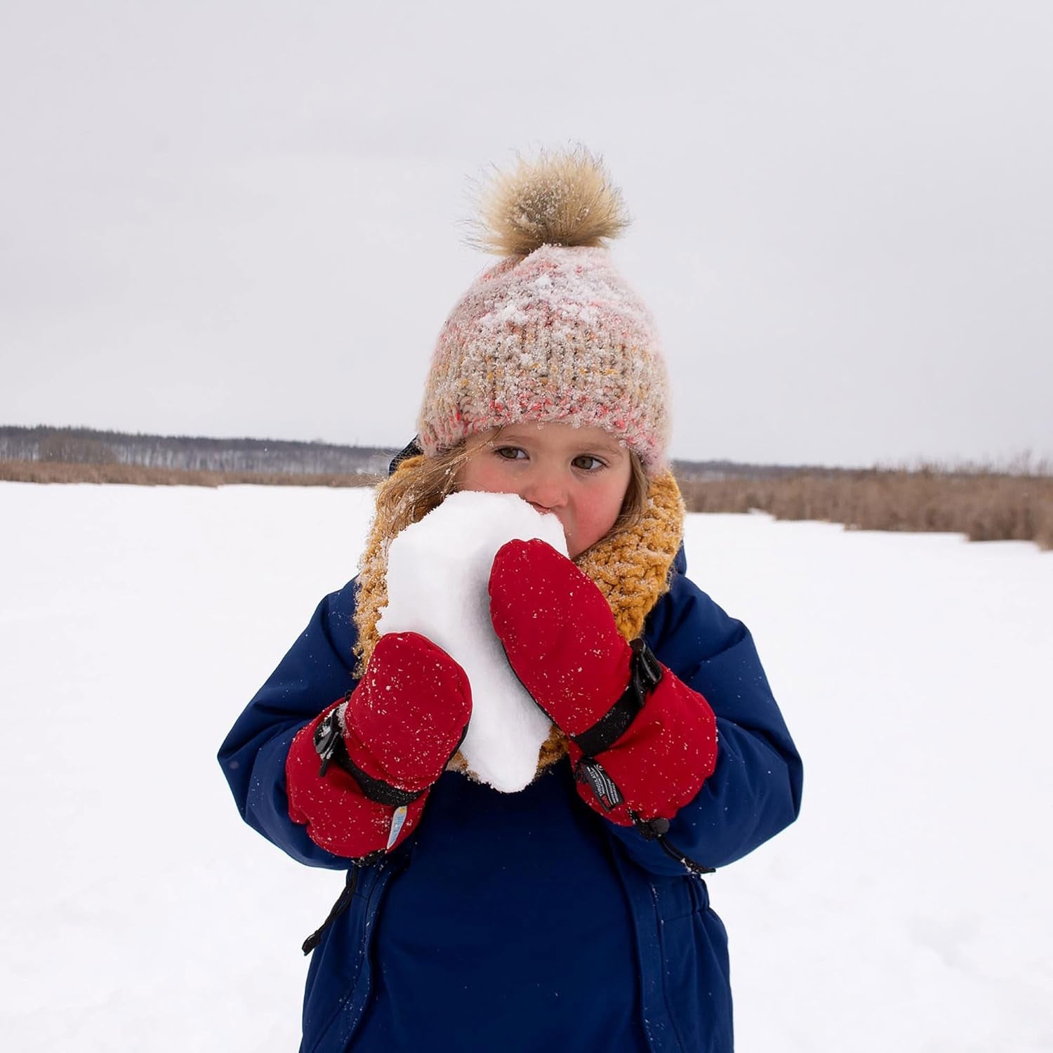 Girls’ Insulated Waterproof Snow Mittens for Toddler and Kids