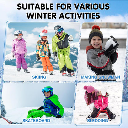 Kids Waterproof Warm Winter Ski Gloves for Boys & Girls - Sport Mittens
