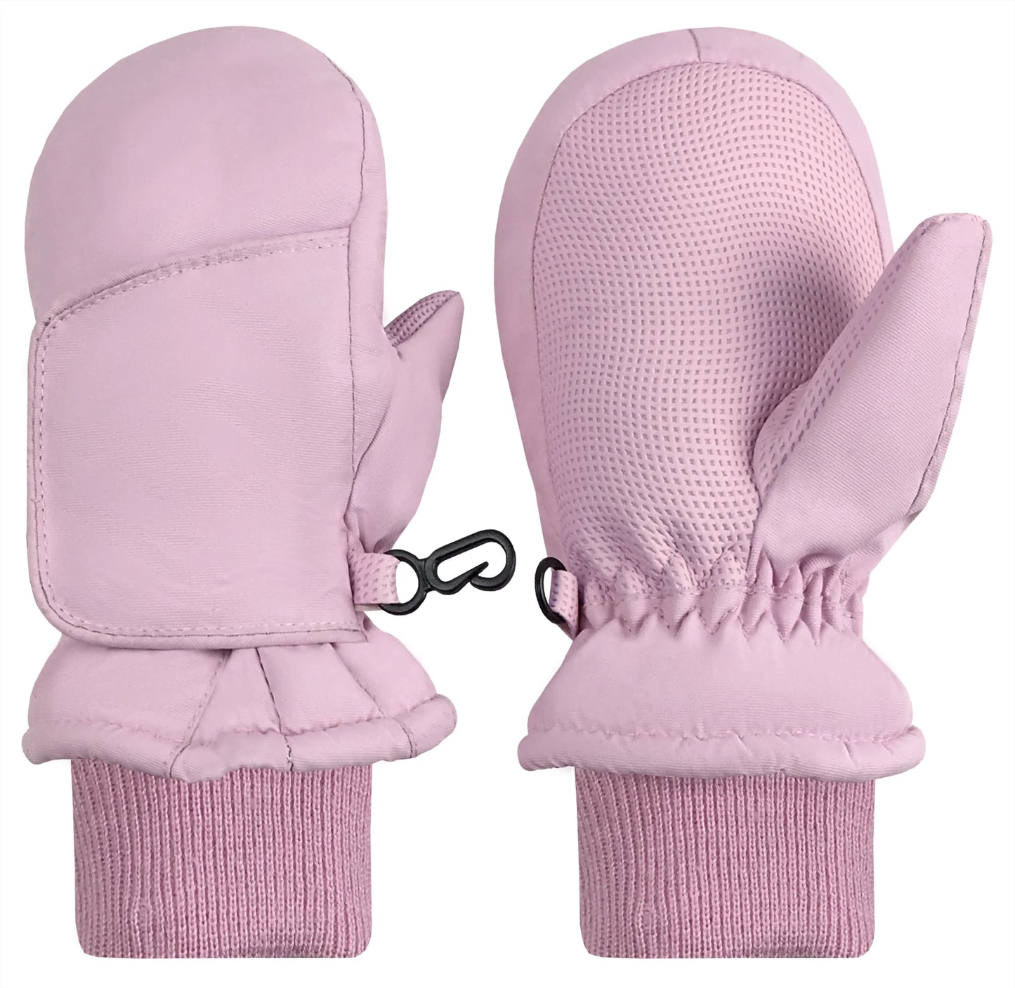 Kids Toddler Waterproof Thinsulate Mittens Winter Snow Boys Girls Easy-On Female Pink