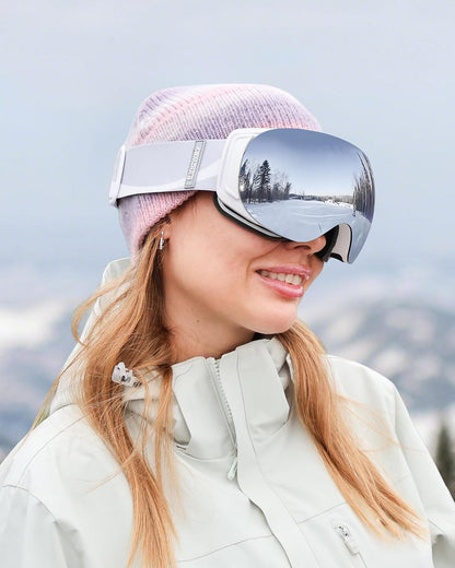 Ski Goggles OTG for Women Men Adult Youth-Over Glasses Snow Goggles-Interchangeable Lens,Anti Fog Snowboard Goggles