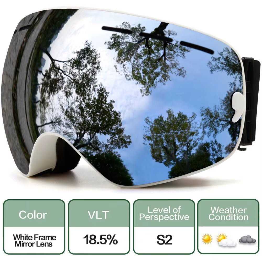 Ski Goggles,Winter Snow Sports Goggles with Anti-Fog UV Protection for Men Women Youth Interchangeable Lens - Premium Goggles