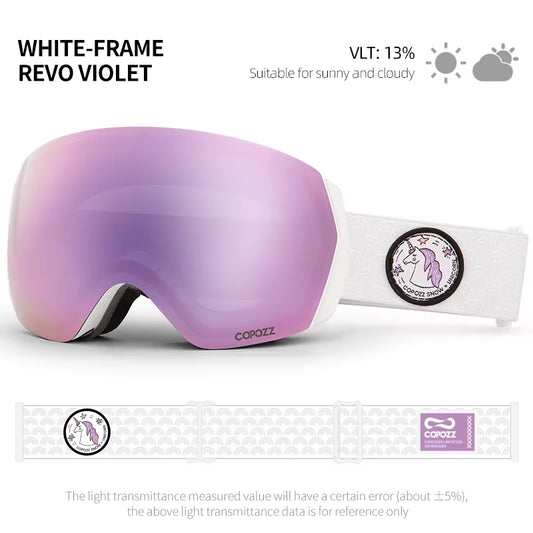 Ski Goggles Men Women UV400 Anti-Fog Ski Eyewear Snow Glasses Adult Snowboard Goggle with Night Yellow Lens and Case Set