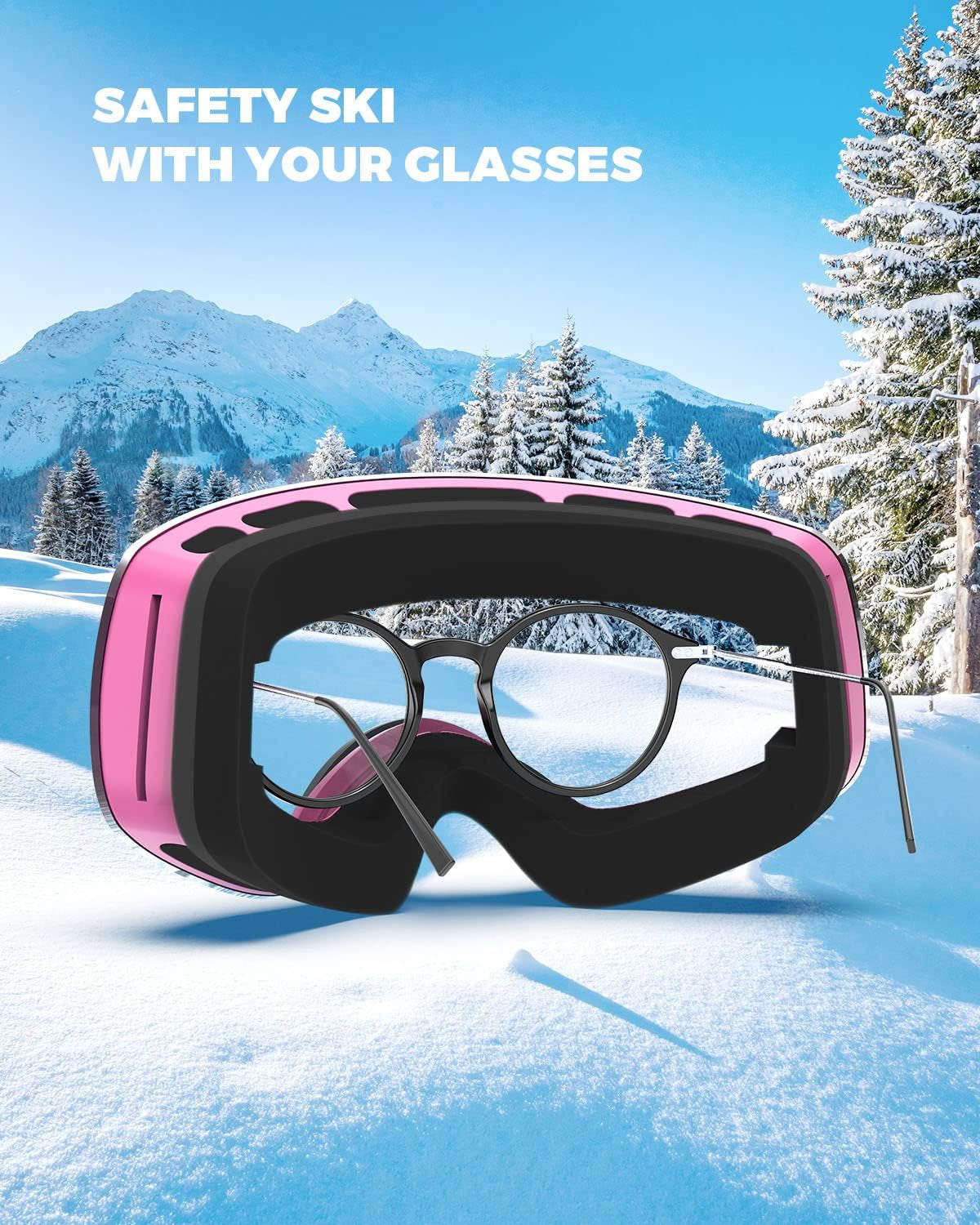 Kids Ski Goggles, Anti-Fog UV Protection Snowboard Snow Goggles Boys Girls