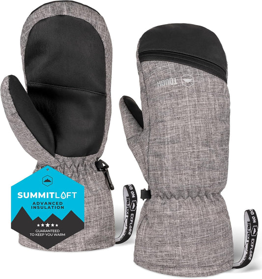 Winter Ski Mittens for Men & Women - Warm Insulated Waterproof Snow Mittens for Cold Weather and Snowboarding