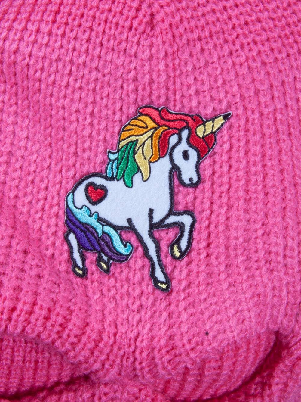 Rainbow Unicorn Ski 3 Hole Mask, Hot Pink