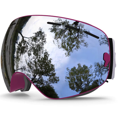Ski Goggles,Winter Snow Sports Goggles with Anti-Fog UV Protection for Men Women Youth Interchangeable Lens - Premium Goggles