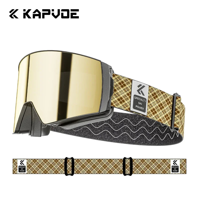 Winter Professional Men Women Ski Goggles Set Magnetic Quick-Change Double Layers Anti-Fog Snowboard Goggles Adults